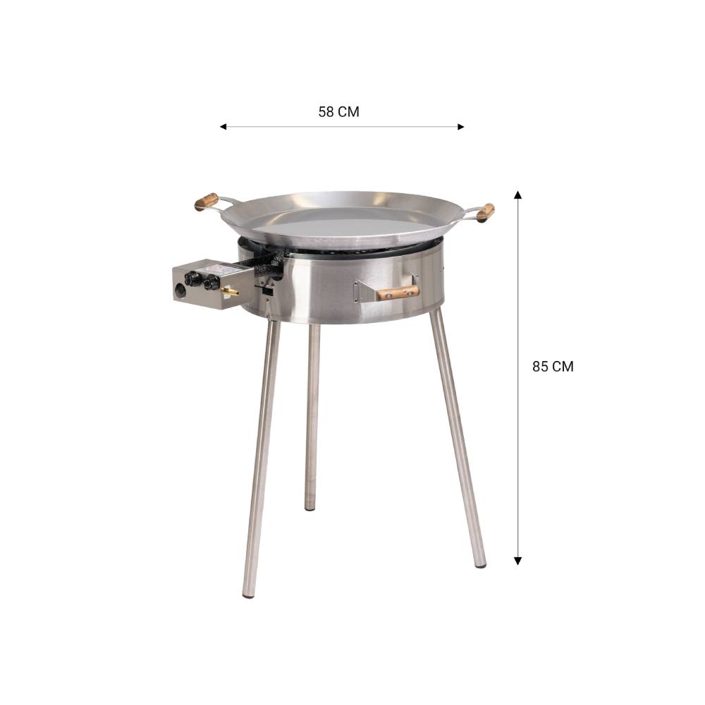 GrillSymbol stegepladesæt PRO-580 inox, ø 58 cm