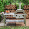 GrillSymbol pizzaovn med stor bord Pizzo-XL-set-inox