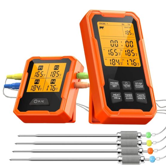 GrillSymbol trådløst kødtermometer, med 4 prober