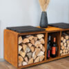 GrillSymbol corten brændeopbevaring Enzo Rack-L