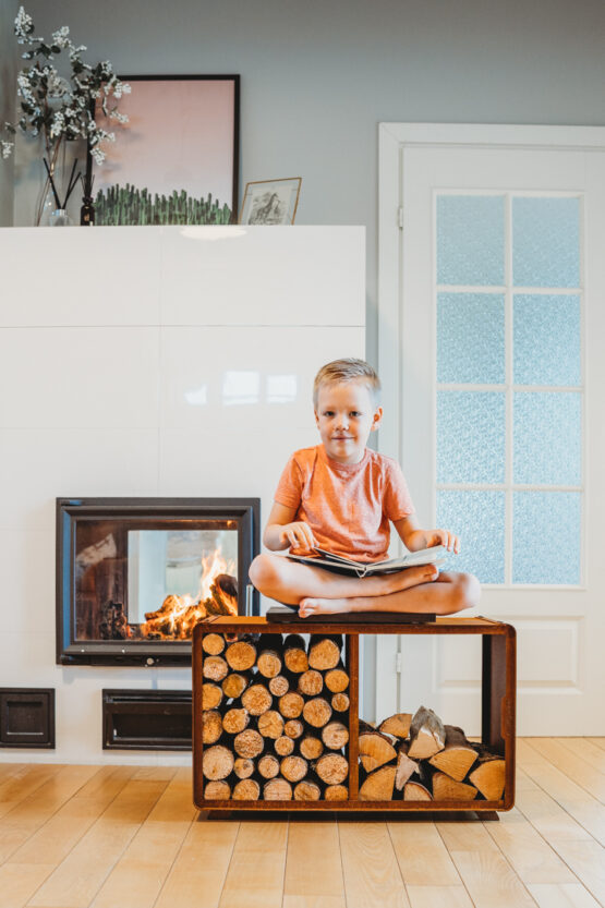 GrillSymbol corten brændeopbevaring Enzo Rack-M