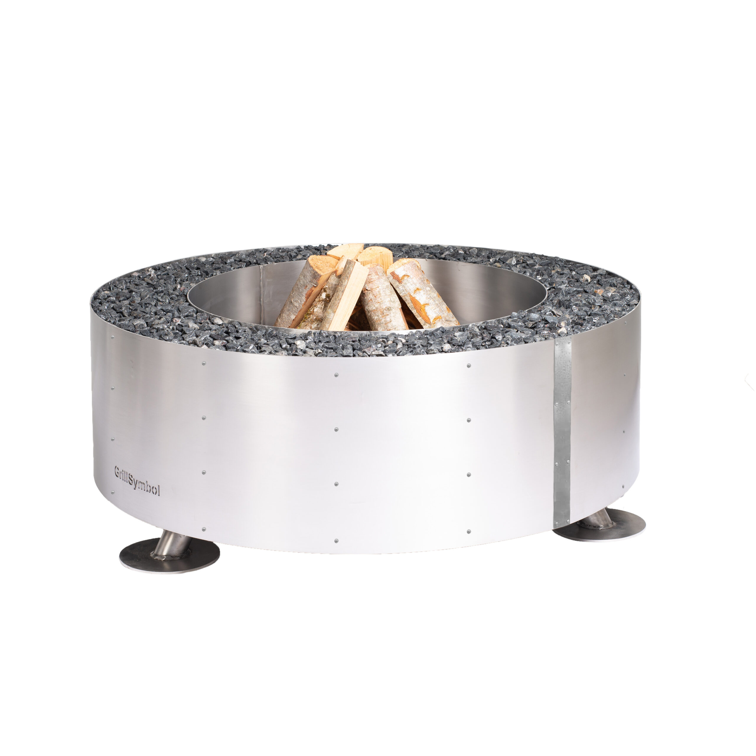 GrillSymbol rustfrit stål bålfad Luna Silver ø 119 cm GrillSymbol rustfrit stål bålfad Luna Silver ø 119 cm