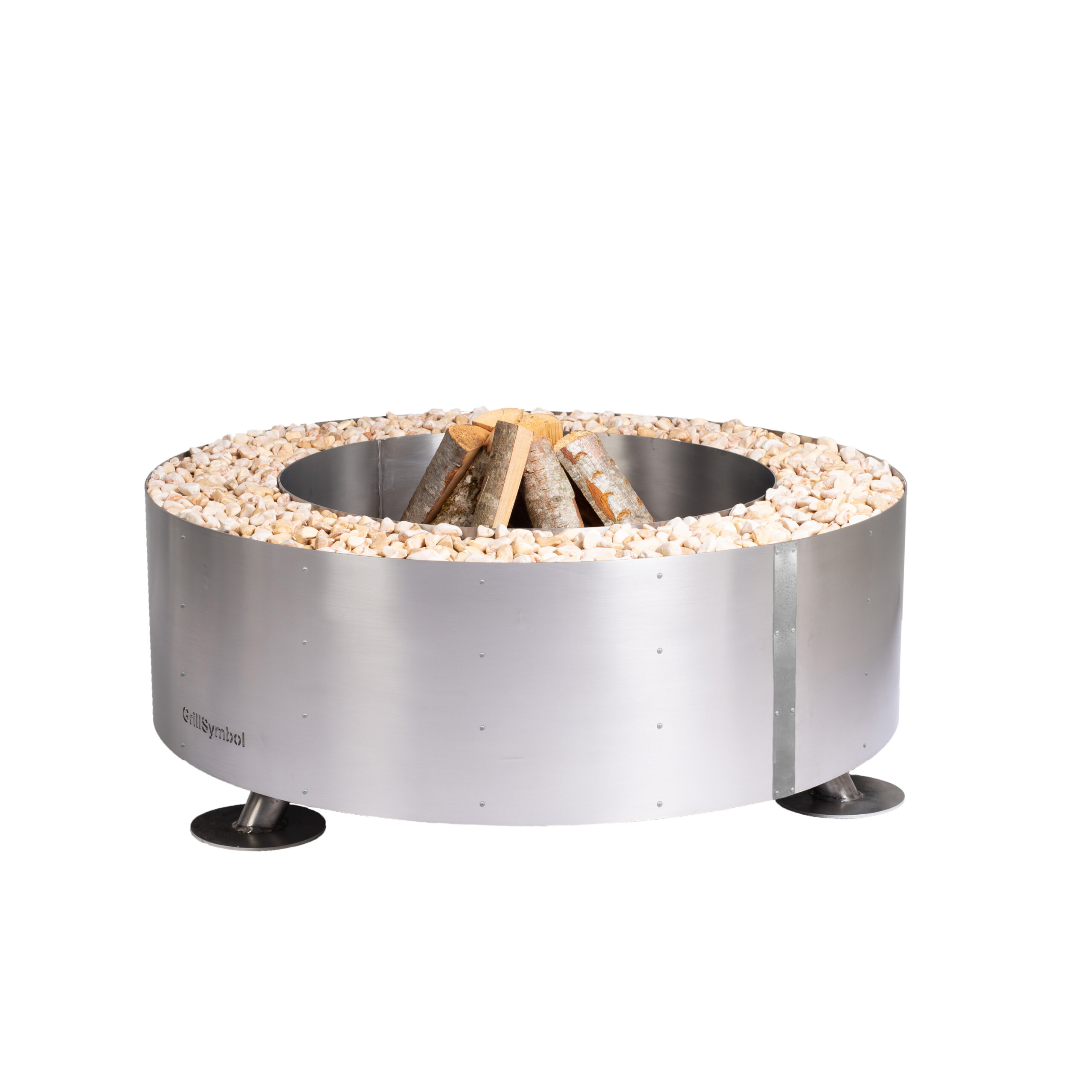 GrillSymbol rustfrit stål bålfad Luna Silver ø 119 cm GrillSymbol rustfrit stål bålfad Luna Silver ø 119 cm