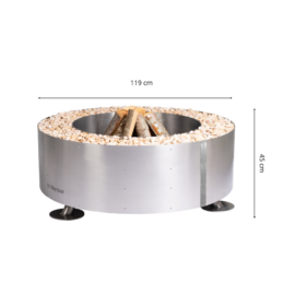 GrillSymbol rustfrit stål bålfad Luna Silver ø 119 cm GrillSymbol rustfrit stål bålfad Luna Silver ø 119 cm
